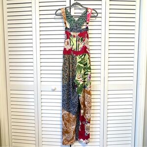 Sacred Threads Multicolor patchwork overalls jumpsuit size small / medium